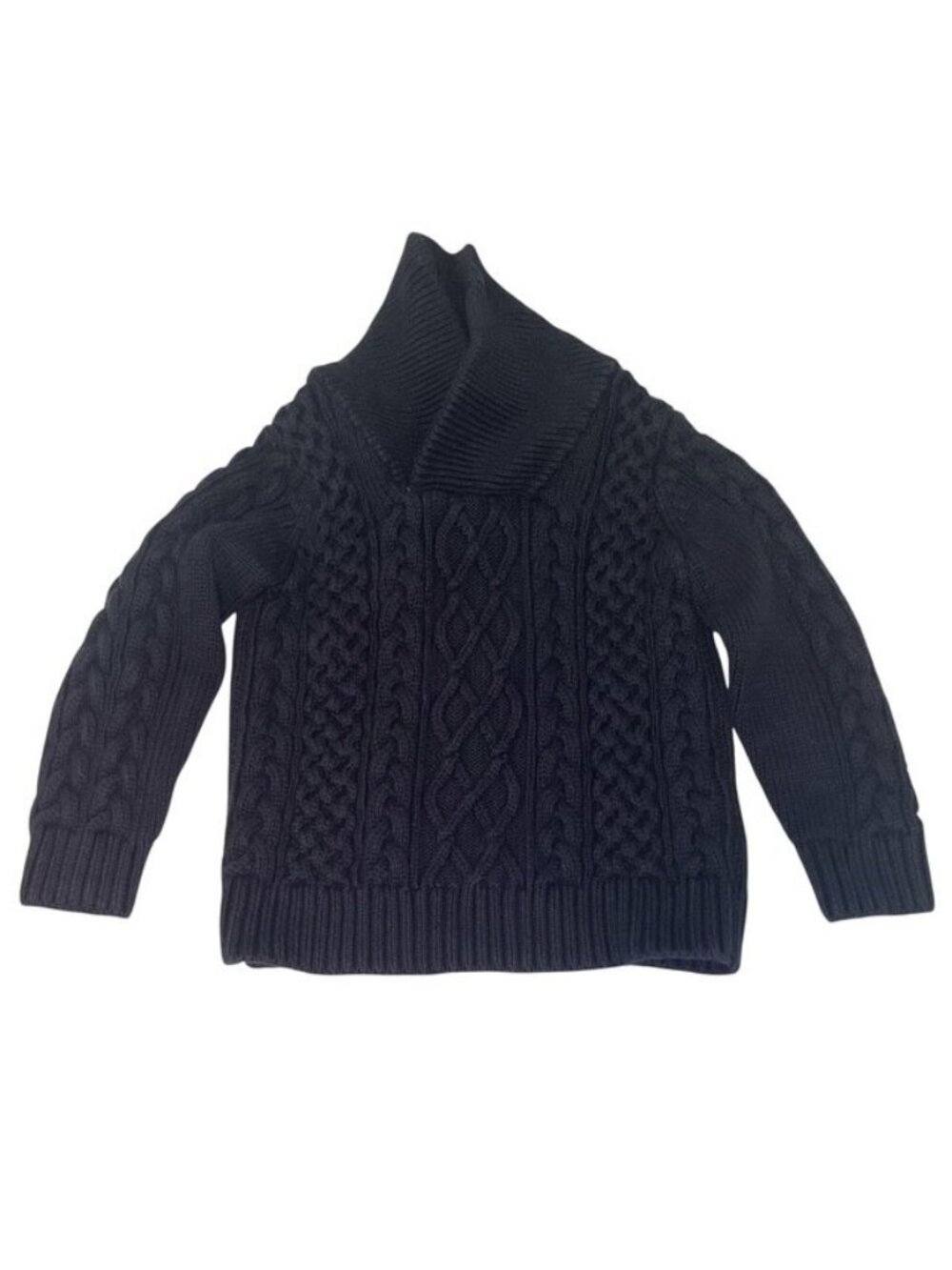 Baby Gap Navy Cable Knit Sweater Shawl Collar 2T 100% Cotton